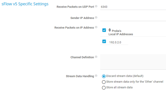 sFlow v5 Specific Settings